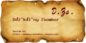 Dékány Zsombor névjegykártya